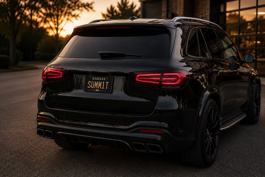 Summit Auto Glass rear glass service vehicle at sunset
